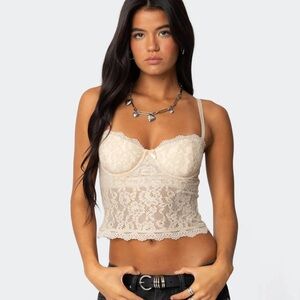 Edikted Charisma Sheer Lace Bra Top